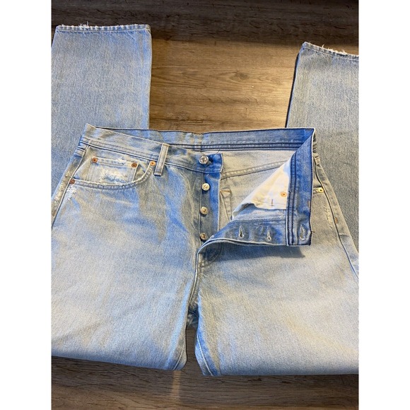 Citizens of Humanity‎ Mens Lightwash Distressed Button Fly Jeans, 32 - Picture 7 of 14